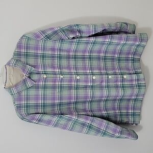 L.L. Bean Fleece Lined Plaid Shacket, Size Medium